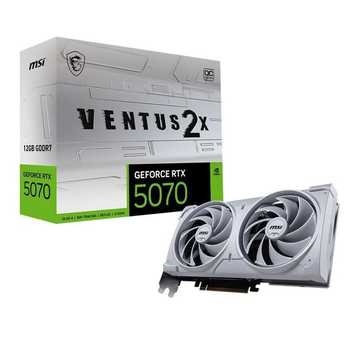 Відеокарта GF RTX 5070 12 GB GDDR7 Ventus 2X OC White MSI (GeForce RTX 5070 12G VENTUS 2X OC WHITE) ( white )