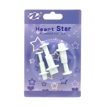 Кондитерський плунжер для печива та мастики N Heart Star R32652 набір із 3 шт форма зірочка 14х9 см Білий