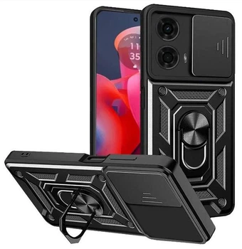Протиударний чохол Armor Ring + захиcт камери для Motorola Moto G24 та G24 Power та G04 та G04S та E14 Simon case чорний