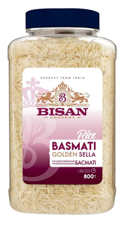 Рис длиннозерный пропаренный Bisan Basmati Golden Sella 800 г