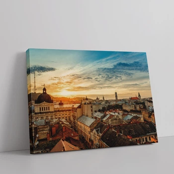 Интерьерная картина Львов, закат солнца, Lviv, 40×60 см (id0650)