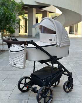 Дитяча коляска Baby Pram Bailey Premium 2в1 водонепроникний текстиль колір айворі