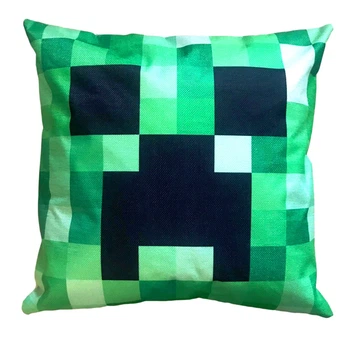 Декоративная подушка для геймера Generic Minecraft Майнкрафт Крипер, 45х45 см Принт 546