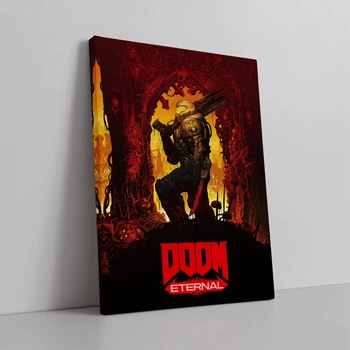 Интерьерная картина Палач Рока, Думгай, Doom Eternal (2020), DoomGuy, Doom Slayer, 42×30 см (id1280)