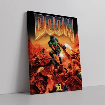 Интерьерная картина Дум, Doom 1 (1993), Думгай, Палач Рока, декор комнаты геймера, 42×30 см (id4321)