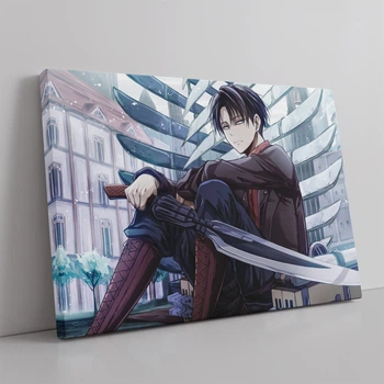 Интерьерная картина Атака на титанов, Капитан Леви Аккерман, Attack on Titans, аниме постер, 30×42 см (id0481)