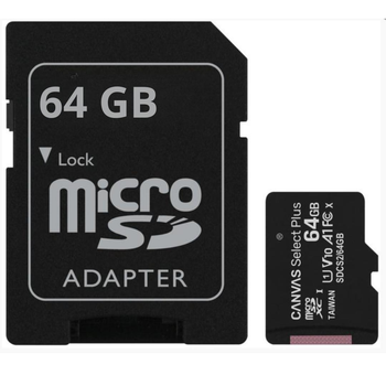 Карта памяти micro SDHC 64GB class 10 UHS-3 с адаптером