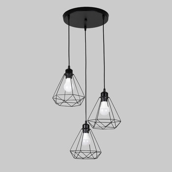 Чёрная люстра в стиле лофт "Modern Loft Light" (52-2019F-3 BK+BK (300))