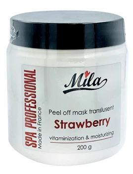 Альгінатна маска Полуниця - зволоження (напівпрозора) / Mask peel-off translucent strawberry, ТМ Mila, Франції, 200 г