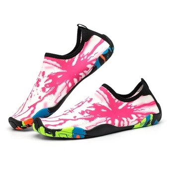 Обувь для пляжа и кораллов аквашузы Diving shoes белые с розовой молнией 38 ( 23,8 см ) 115