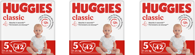 Набір підгузків Huggies Classic 5 Jumbo 42 шт х 3 пачки (5029053543185_1)