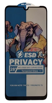 Защитное стекло Elephant Privacy для Xiaomi Redmi Note 7 / Note 7 Pro антишпион black
