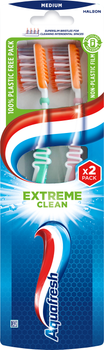 Набор зубных щеток Aquafresh Extreme Clean 1+1 (-50%) средняя жесткость (5054563247810)