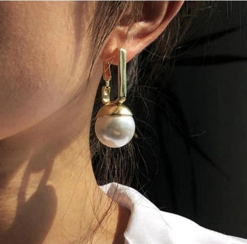 Сережки золотисті з перлами vintage бохо стиль 6167