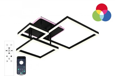 Світильник світлодіодний стельовий LUMINARIA GENNY SQUARE RGB 105W 4S BLACK