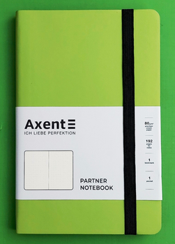 Книга записна Axent Partner Soft (8312-09-A), A5, 125x195 мм, 96 аркушів, крапка, гнучка обкладинка, салатова