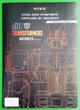 Папір кольоровий двосторонній Transformers (TF24-250), А4. Kite