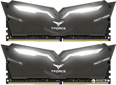 Оперативная память Team T-Force NightHawk DDR4-2666 16384MB PC-21300 (Kit of 2x8192) White LED (THWD416G2666HC15BDC01)
