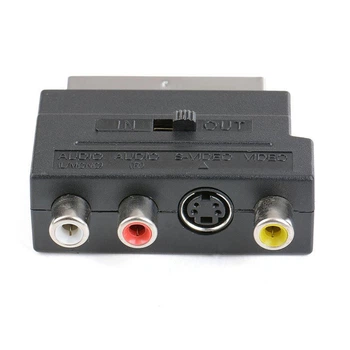 Мультимедийный переходник SCART на 3 RCA и S-VIDEO, двунаправленный аудио-видео адаптер