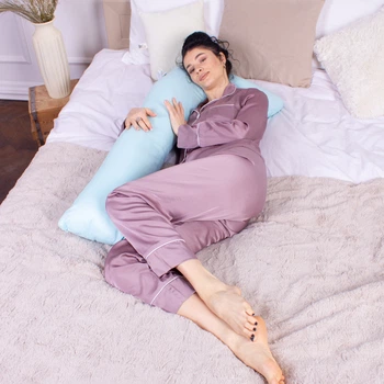 Подушка для вагітних та відпочинку MirSon №8461 Eco Line Blue Г-подібна (2200006275053)