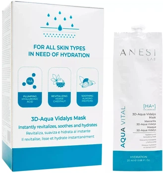 Освежающая и восстанавливающая гель-крем-маска Anesi Aqua Vital 3d Aqua Vital Vidalys Mask 10 шт. x 20 мл