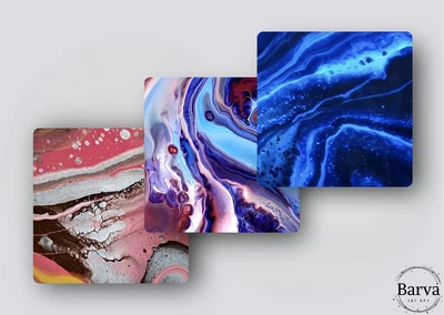 "Семейный 3 в 1" – подарочный набор для творчества Fluid Art (жидкий акрил), три основы 30 см