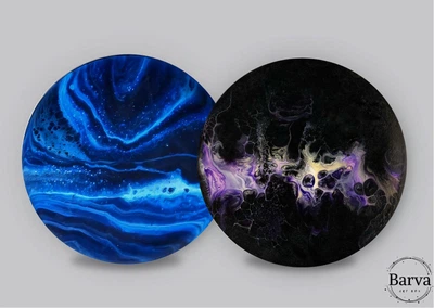 "Семейный 2 в 1" – подарочный набор для творчества Fluid Art (жидкий акрил) 2 основы 30 см