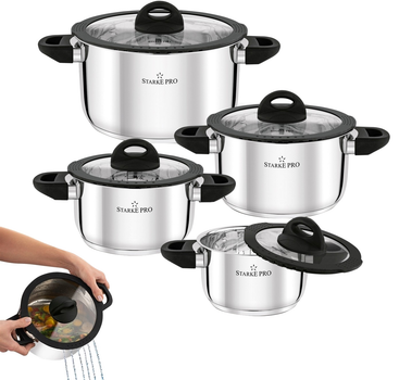 Набор посуды Starke Pro SANTE LKA-194HMYIO-8PCS-BLACK, 8 предметов (LK240506)