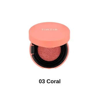 Компактные стойкие румяна TIRTIR My Glow Aqua Cushion Blusher 03 Coral 8g