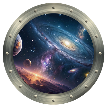 Наклейка интерьерная Космический иллюминатор d20 cм ENTESTORE (art. ILM-8025_SPC)
