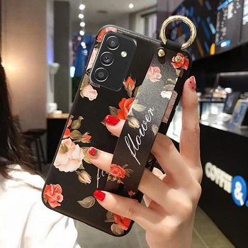 Силиконовый чехол для Xiaomi Redmi 15 169мм с ремешком-подставкой Розы