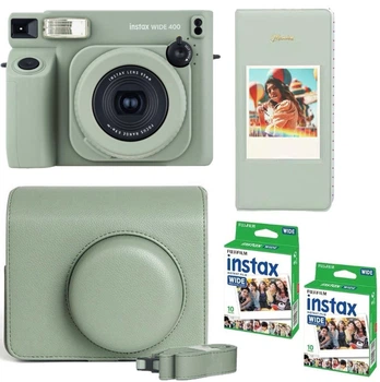 Набор Fujifilm INSTAX WIDE 400 Camera EX D Sage Green фотокамера мгновенной печати / картриджи 2 шт. / фотобумага 20 фото / фотоальбом зеленый / чехол зеленый / аксессуары