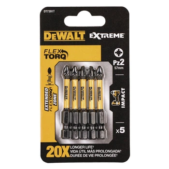 Набор бит DeWALT EXTREME Pz2 длина 57мм 5шт (DT7391T)