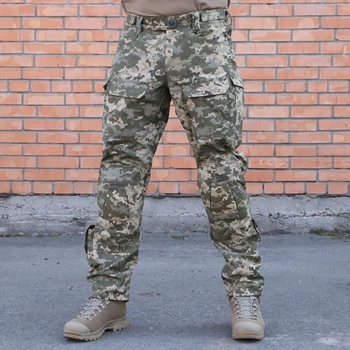 Штани тактичні з наколінниками, еластичними вставками PREDATOR, 65/35 Піксель Rip-stop розмір 50, RAPTOR TAC