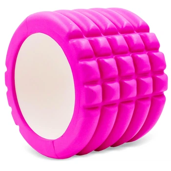 Роллер массажный цилиндр (ролик мфр) 10см Grid Roller Mini Zelart FI-5716 розовый