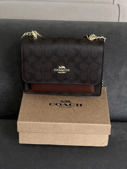 Женская сумка Coach Mini Klare через плечо коричневый