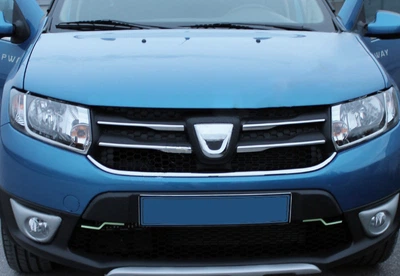 Накладки на радіаторні грати (4 шт, нержавіюча сталь) для Dacia Sandero 2013-2020 років.