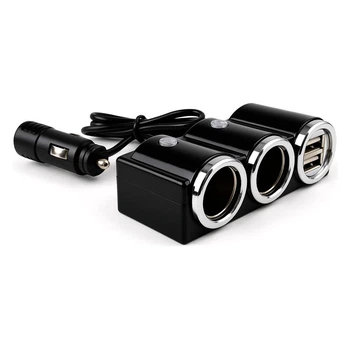 Разветвитель прикуривателя для авто на 2 гнезда Olesson 1502 2xUSB 12V-24V