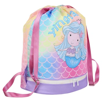 Рюкзак мешок с отделением для обуви Yingfa Mermaid 2232 объем 28 литров Pink-Blue-Yellow