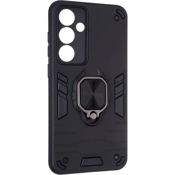 Чохол Fiji Defence Samsung Galaxy S24 FE (S721) захисний бампер з кільцем підставкою Black