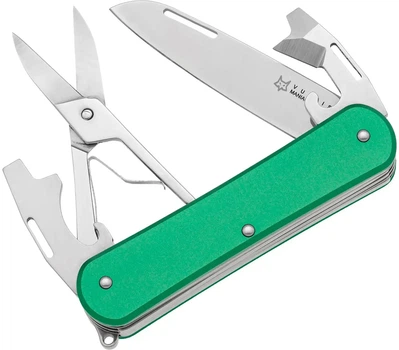 Ніж багатофункціональний Fox Vulpis Aluminium OD Green. 4 інструменти
