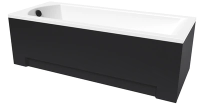Ванна акриловая Helmken Vespera 140x70 см (7R297291S1) комплект 4 в 1: прямоугольная ванна, ножки, Черная фронтальная и боковая панель