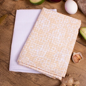 Набір вафельних рушників Mirson №607 - White beige 2 шт 30х50 см (2200006737049)