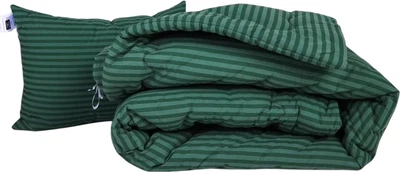 Набір MirSon №1015 Сolor Fun Line Ковдра зимова Полуторна 155х215 см 17-0612 Stripe Emerald Thinsulate + Подушка 50x70 см (2200010875041)