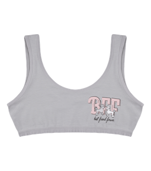 Подростковый топ с принтом Best Friend Forever на широких бретельках - Donella - 6071PB11 - 158-164 см - Серый