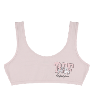 Подростковый топ с принтом Best Friend Forever на широких бретельках - Donella - 6071PB11 - 158-164 см - Светло-бежевый