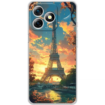 Силиконовый Чехол с Картинкой для Ulefone Note 18 Pro Принт (Париж, Эйфелева Башня) (65171-ysm037)