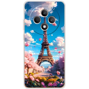 Силиконовый Чехол с Картинкой для OPPO Reno 12 F Принт (Париж, Эйфелева Башня) (65435-ysm035)