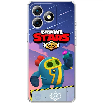 Силиконовый Чехол с Картинкой для Ulefone Note 18 Pro Принт (Бравл Старс Спайк, Brawl Stars Spike) (65171-ysm023)