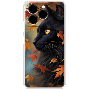 Силиконовый Чехол с Картинкой для Ulefone Note 20 Pro Принт (Чёрный Кот) (65172-ysm007)
